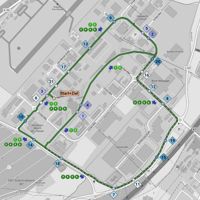 Streckenplan Halbmarathon